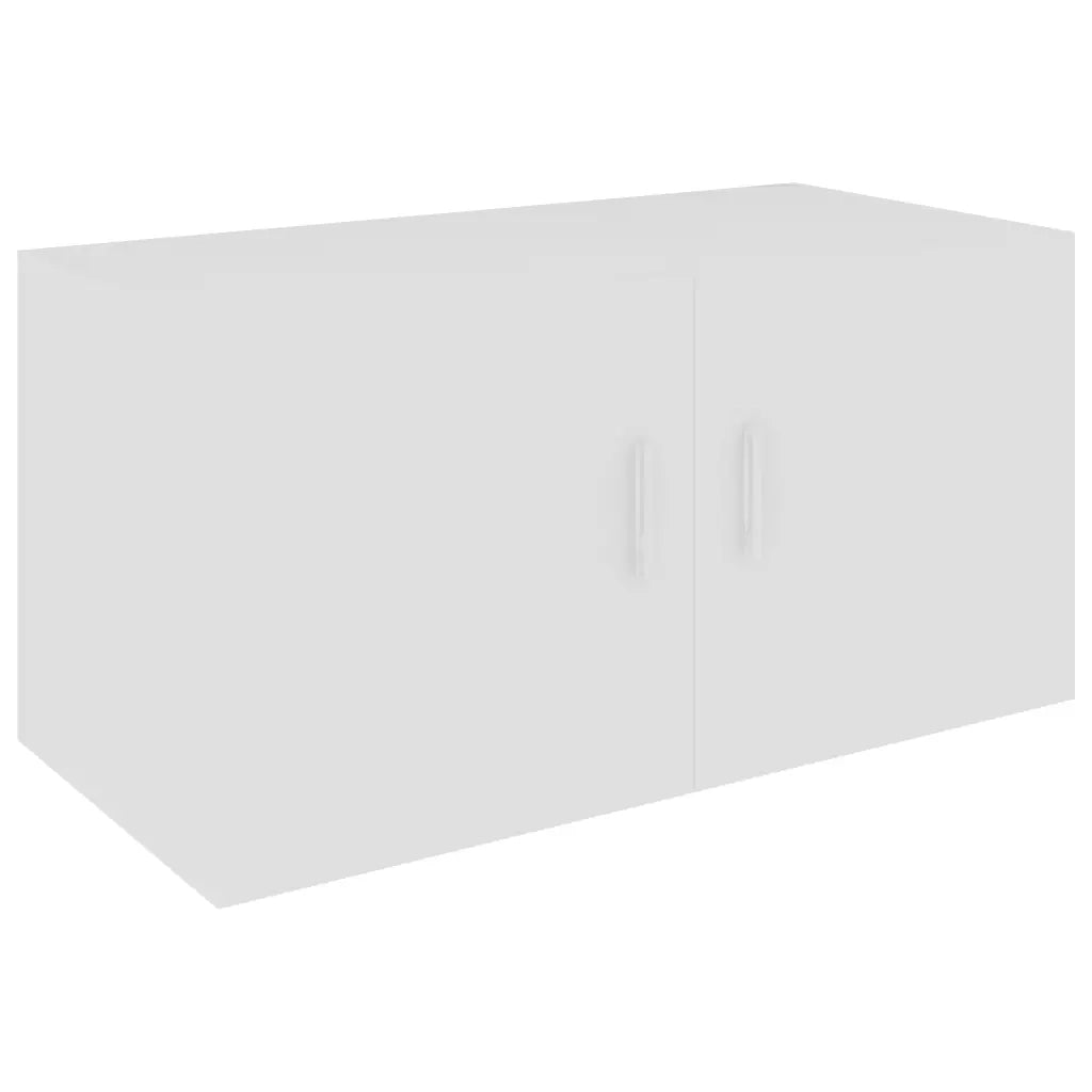 Mobiletto sospeso bianco a parete 80 x 39 x 40 cm con 2 ante design moderno per corridoio in legno composito bianco 02_0047768