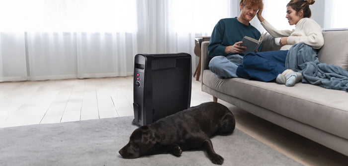 Radiatore Elettrico Romeo 1000-2000 W Calore su 3 Lati con Pannello in Mica Nero