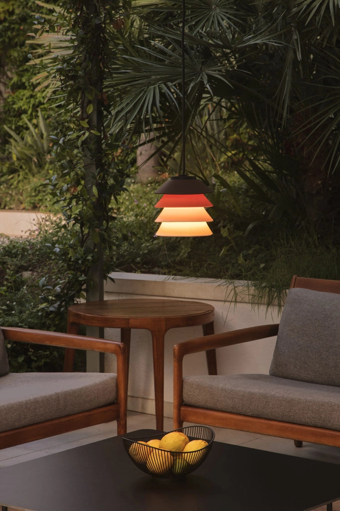 TOBA Lampadario con rosone multicolore