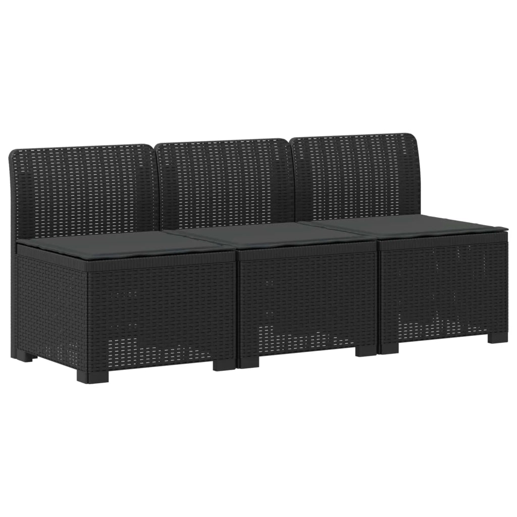 Divano da giardino 3 posti con cuscini in look rattan PP 8011961