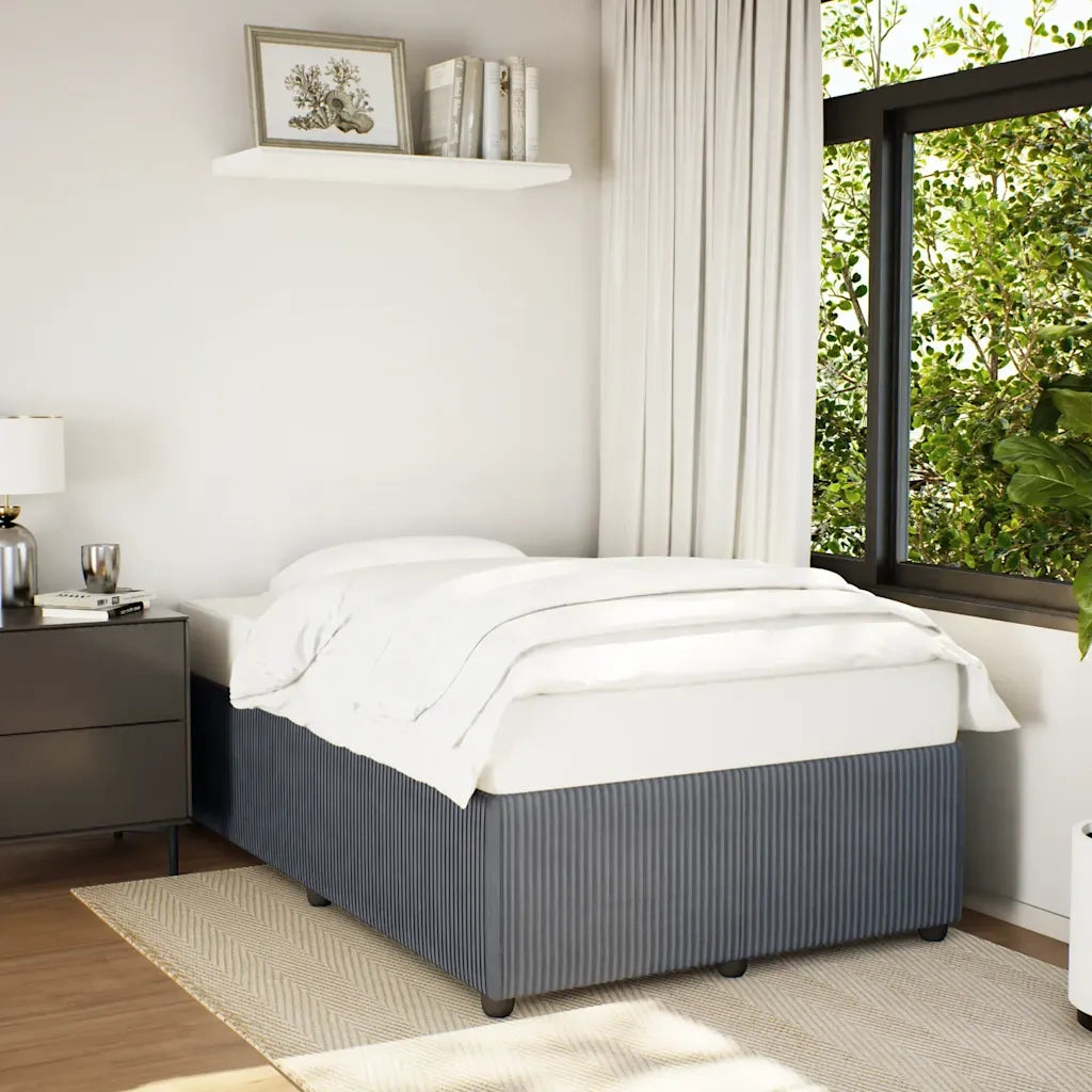 Giroletto senza Materasso Grigio Scuro 120x190 cm Velluto