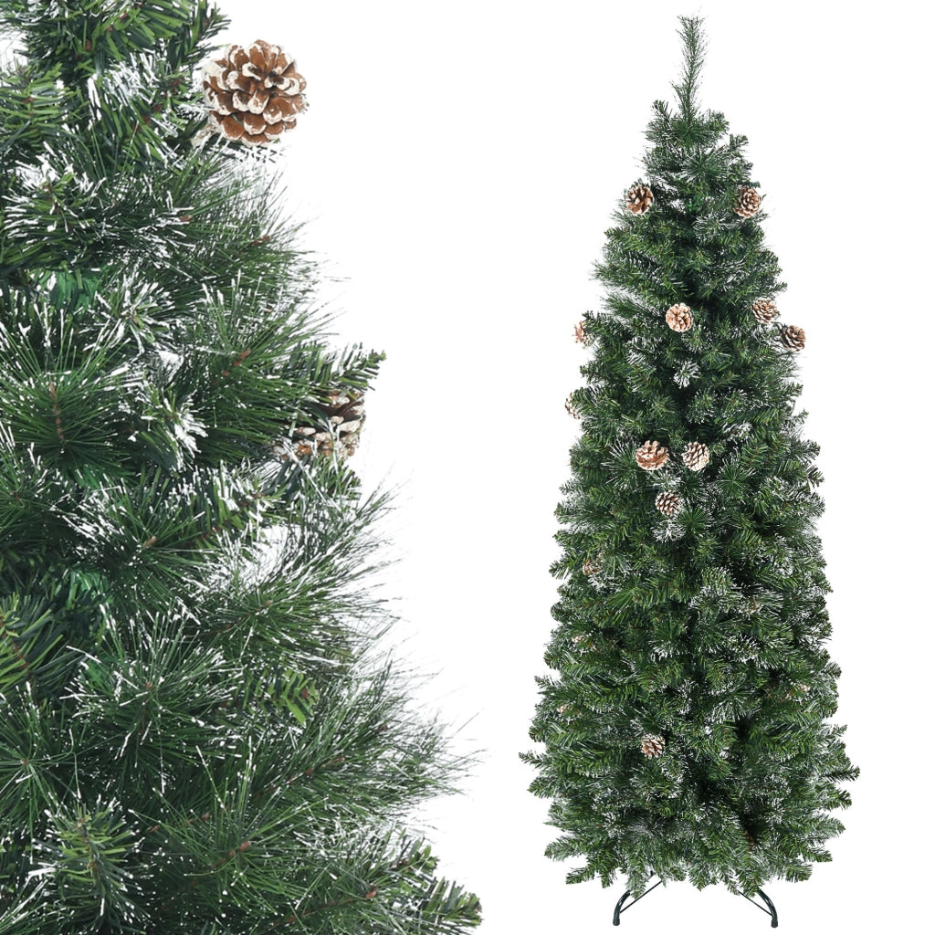 Albero di Natale Artificiale con 618 Rami Innevati ¨C zephmum ¨C Supporto in Acciaio Pieghevole