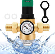 Regolatore di Pressione dell'Acqua Adattabile 3/4 Pollici con Manometro - Per Abitazioni, Edifici e Fabbriche