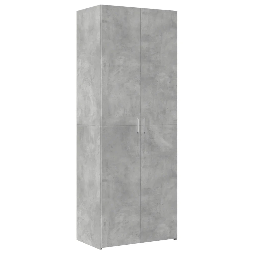 Mobile contenitore moderno a colonna 70 x 42,5 x 225 cm grande capacità legno composito grigio cemento 02_0055577