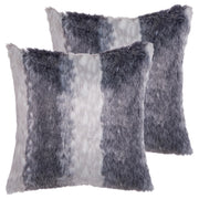 Set di 2 cuscini in acrilico grigio 45 x 45 cm boho tinta unita cerniera soggiorno camera da letto peloso