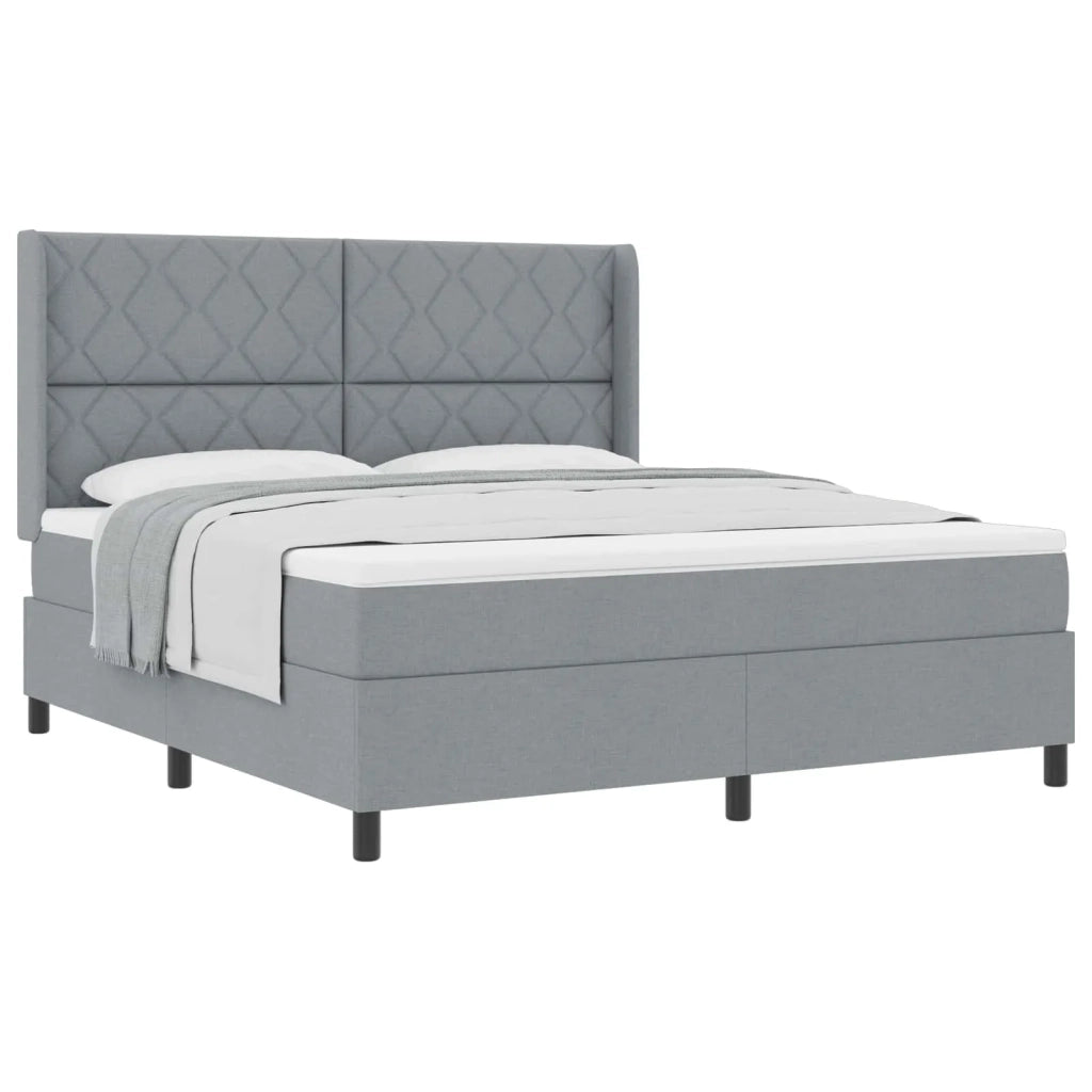 Letto a molle con cuscino Grigio chiaro 200 x 180 cm Tessuto 3341721