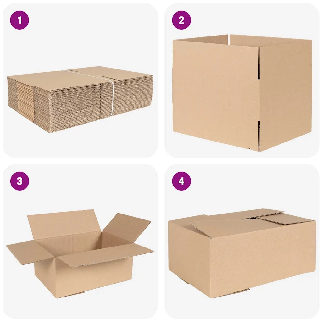 Scatola Pieghevole 50 pcs Naturale 35 x 24 x 15 cm Cartone 4106569