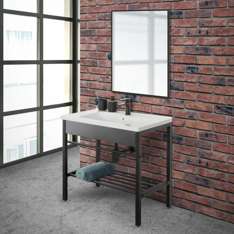 COMPOSIZIONE BAGNO INDUSTRIAL 80X47XH78CM NERA