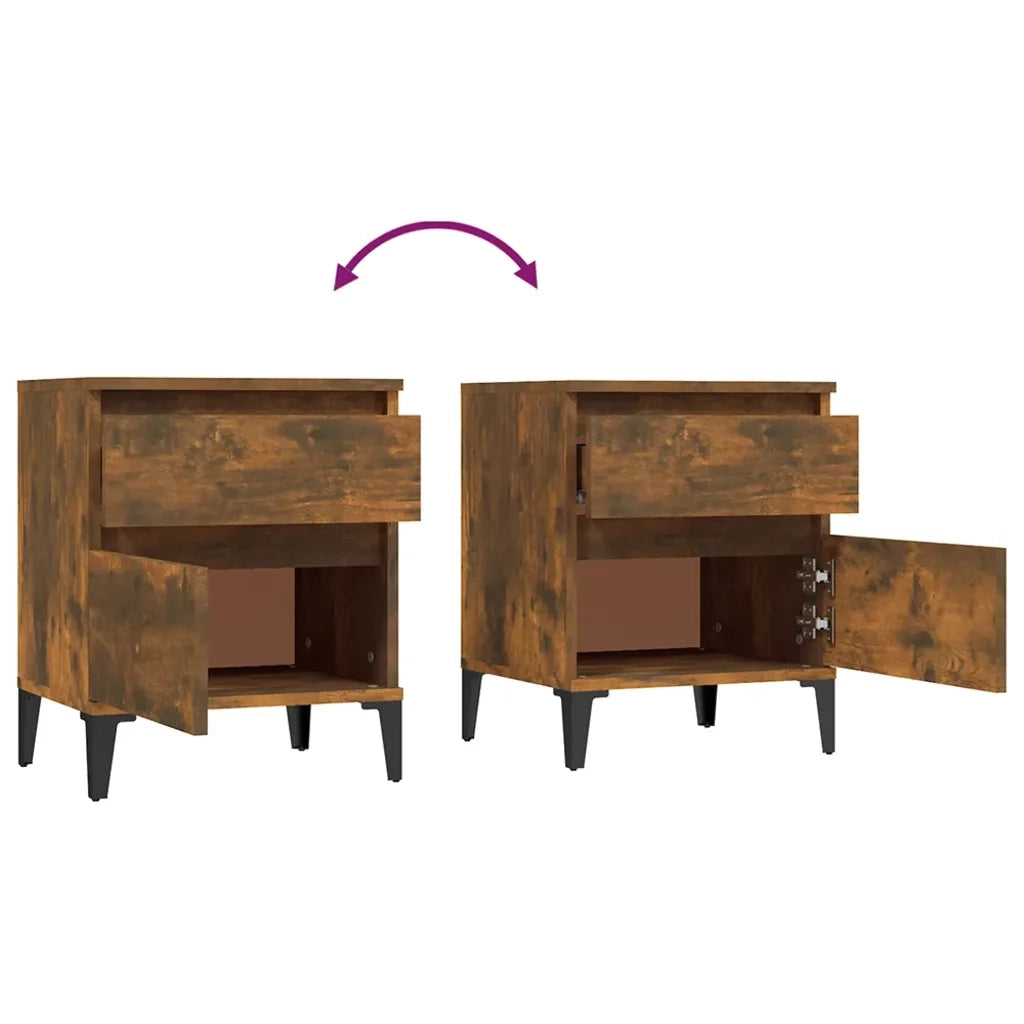 Comodino Rovere Fumo 40x35x50 cm cod mxl 49412