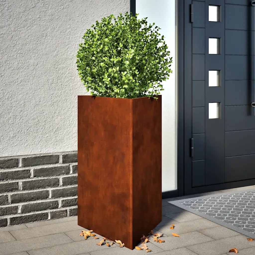2 pz Fioriere | Cassetta per fiori | Vaso da Giardino Triangolari 50x43x75cm Acciaio Corten