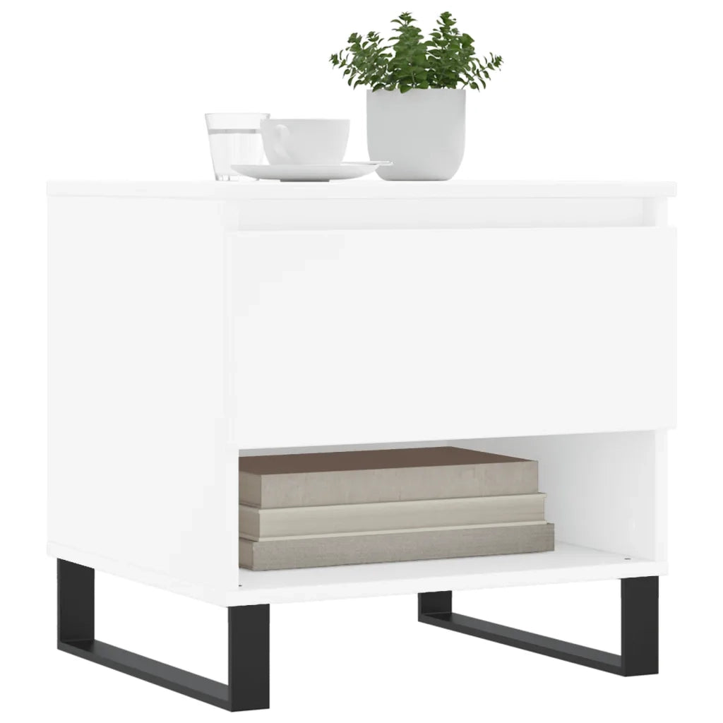 2 pz Tavolini salotto | Tavolino da caff¨¨ | Tavolino da Soggiorno Bianchi 50x46x50 cm in Legno Multistrato