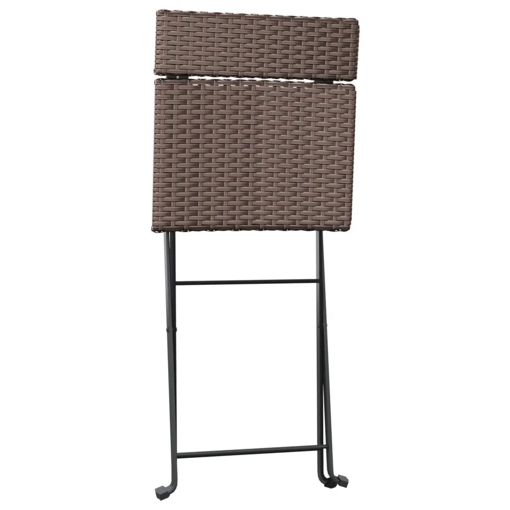 Sedie Pieghevoli da BistrÃ² 8 pz Marroni Polyrattan e Acciaio