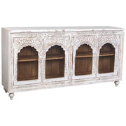 Credenza in legno bianco 204x43x101