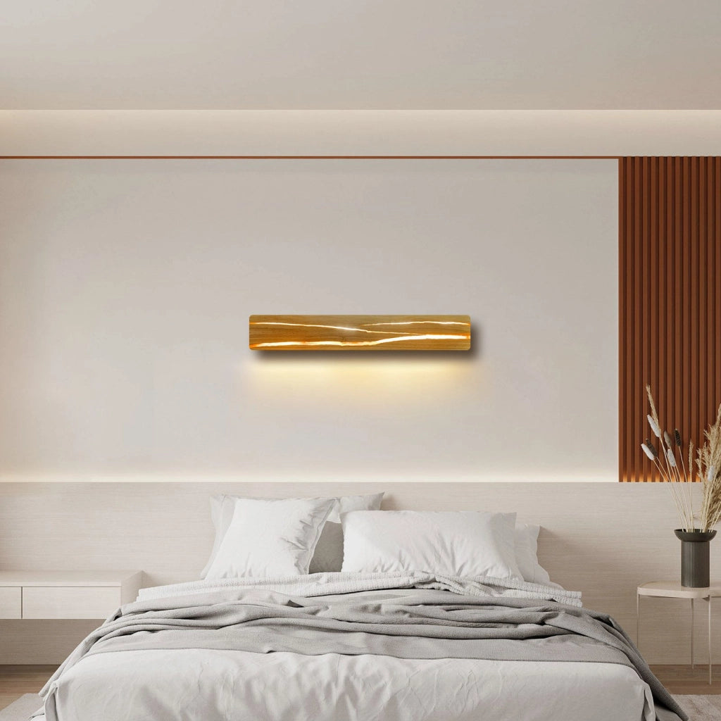 ZMH Lampada da Parete LED in Legno Luce Calda 50cm per Soggiorno Corridoio Camera da Letto