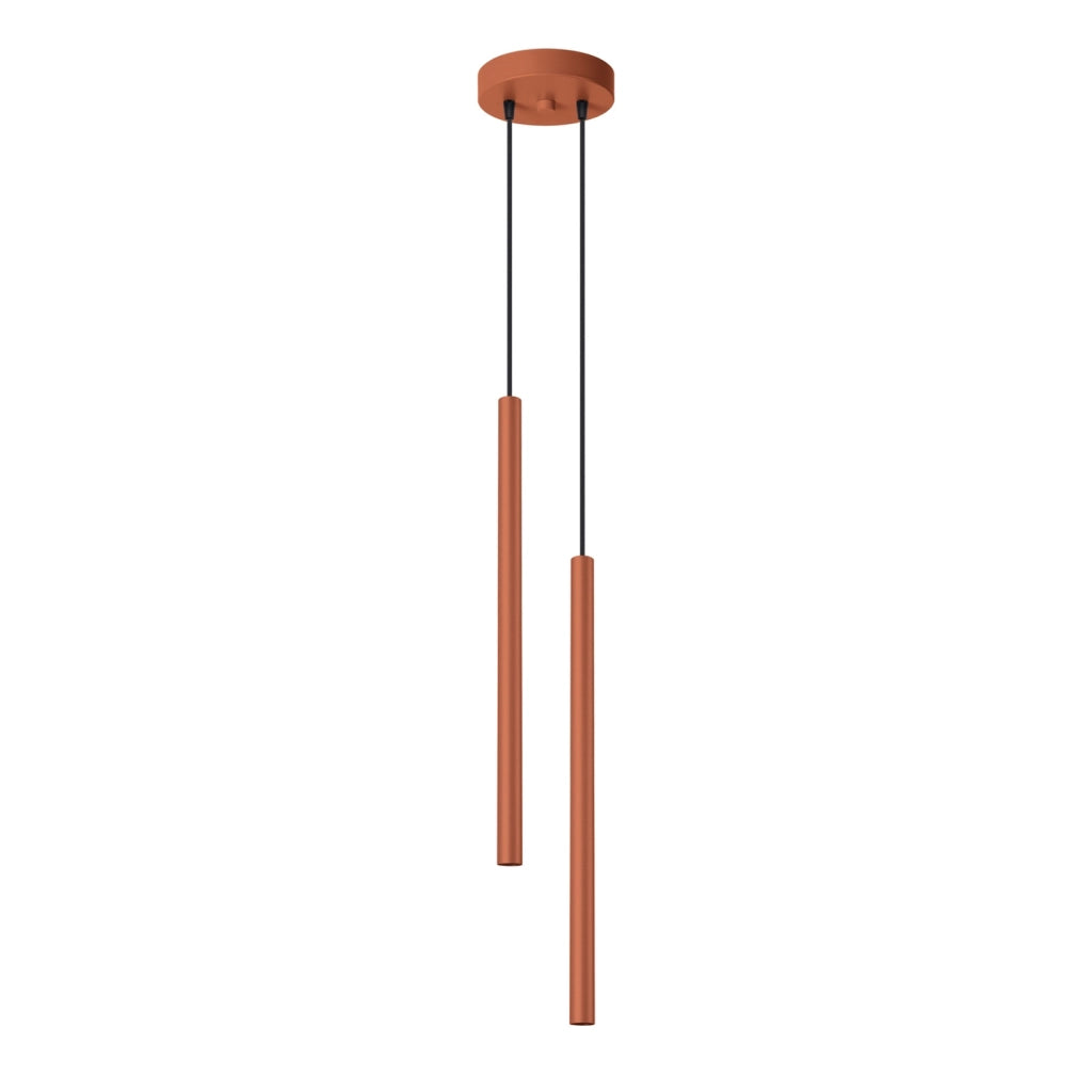 Lampada sospensione moderna ocra rossa Ø15 2xG9 VELINO