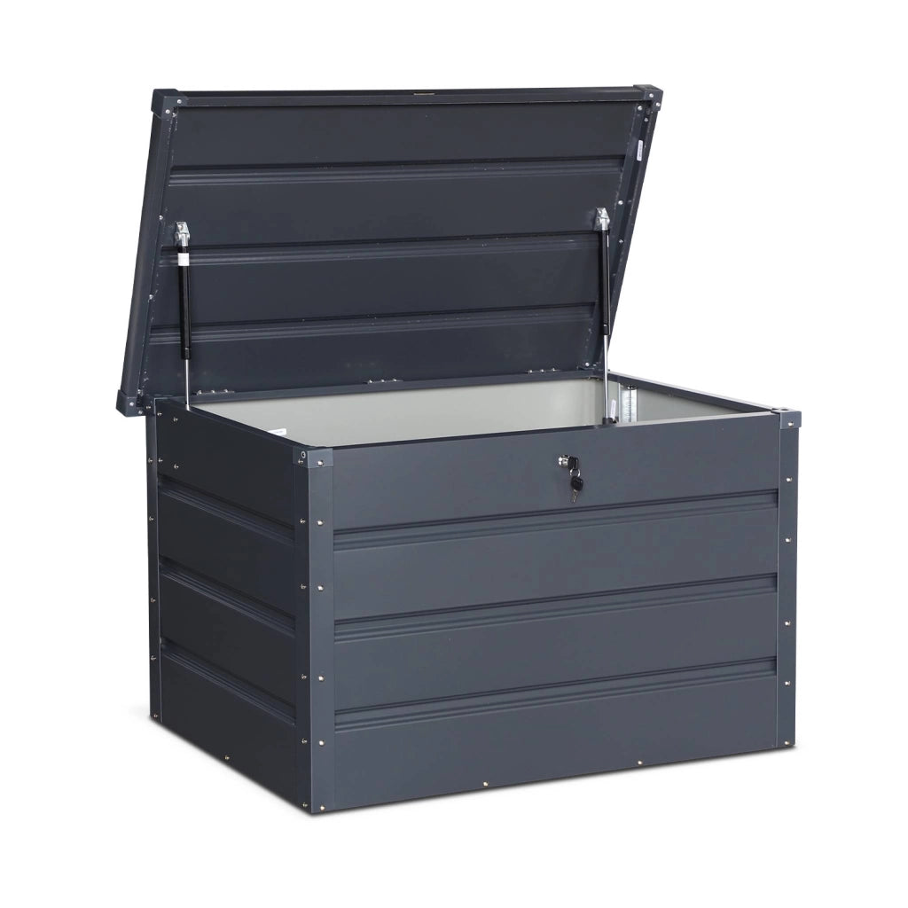 Baule da giardino in metallo, 285l, antracite