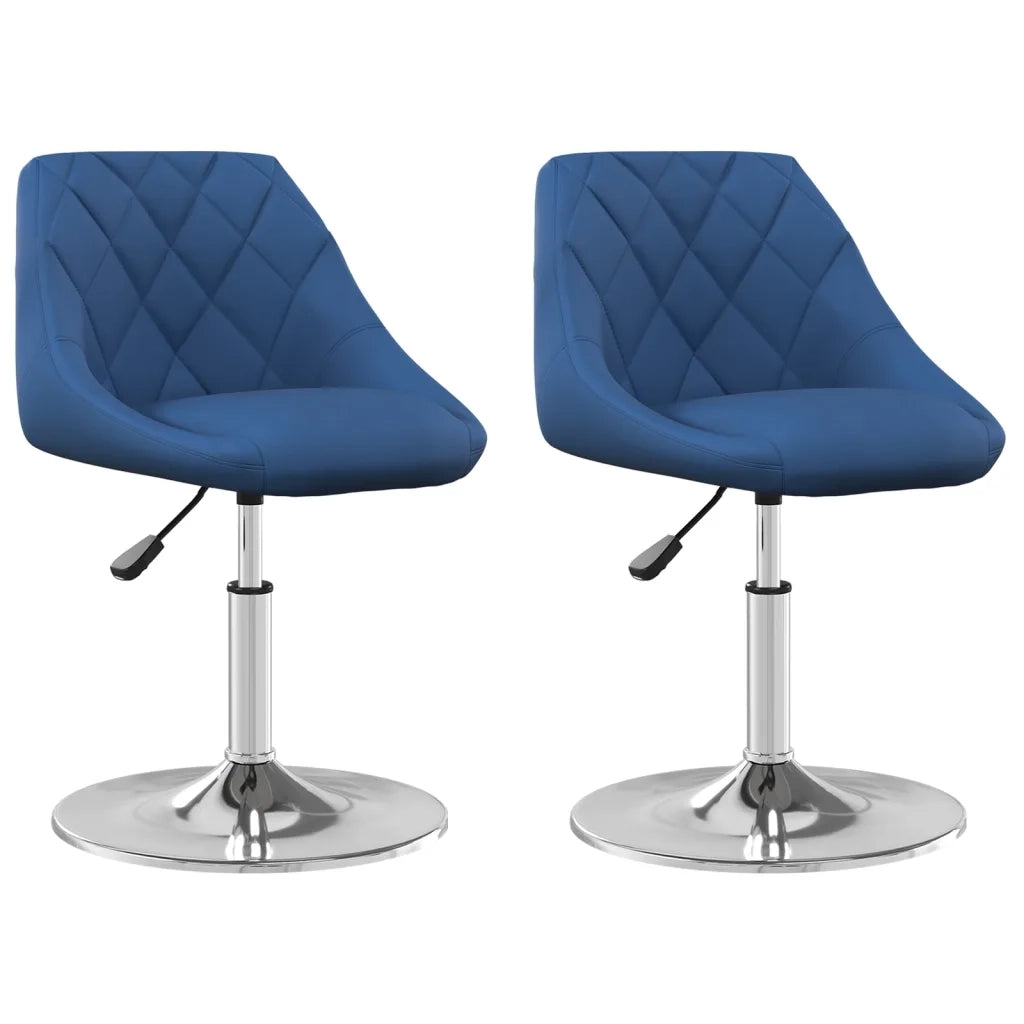 Sedie da Pranzo Girevoli 2 pz Blu in Velluto 335287