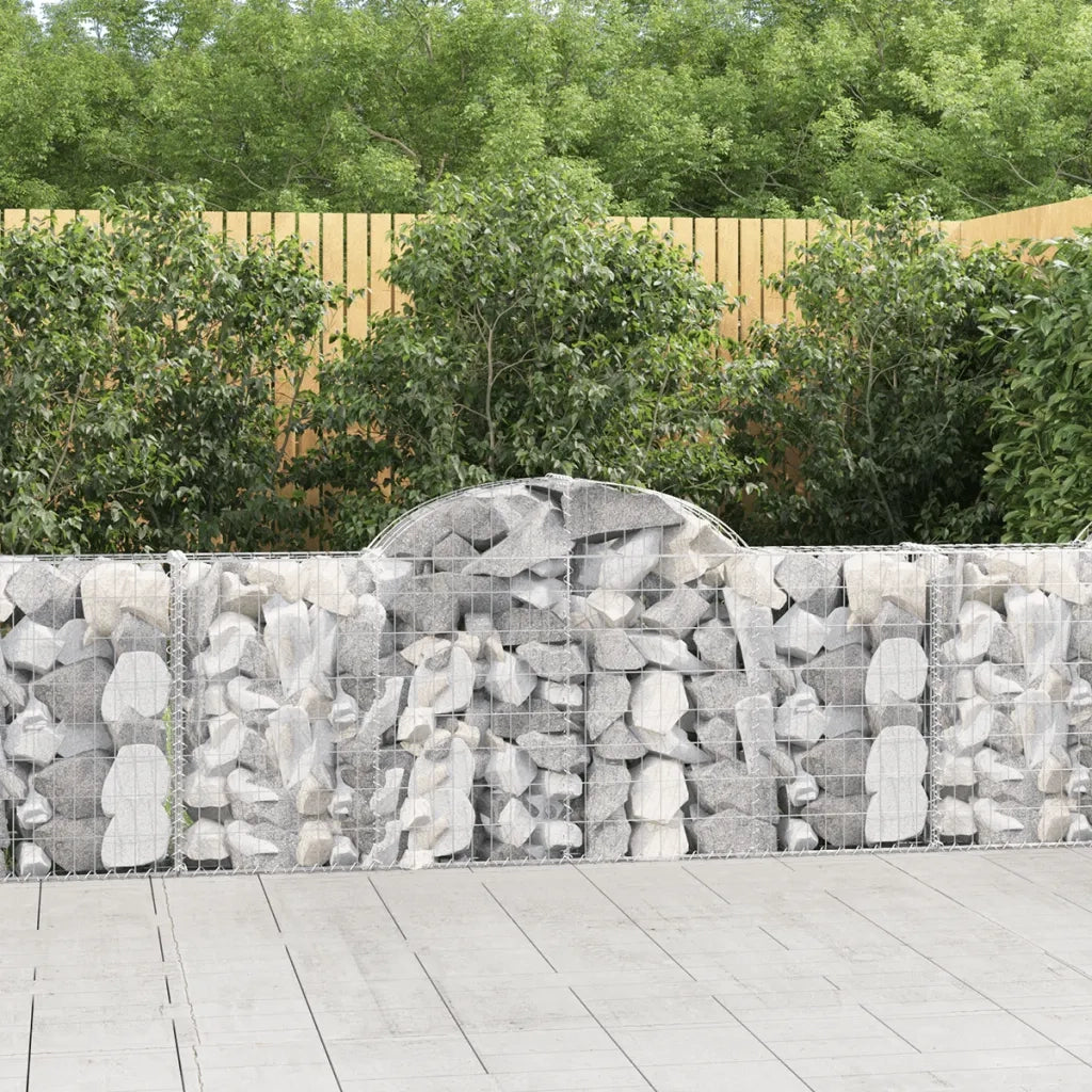 Cesti Gabbioni ad Arco 5 pz 200x30x80/100 cm Ferro Zincato 3146092