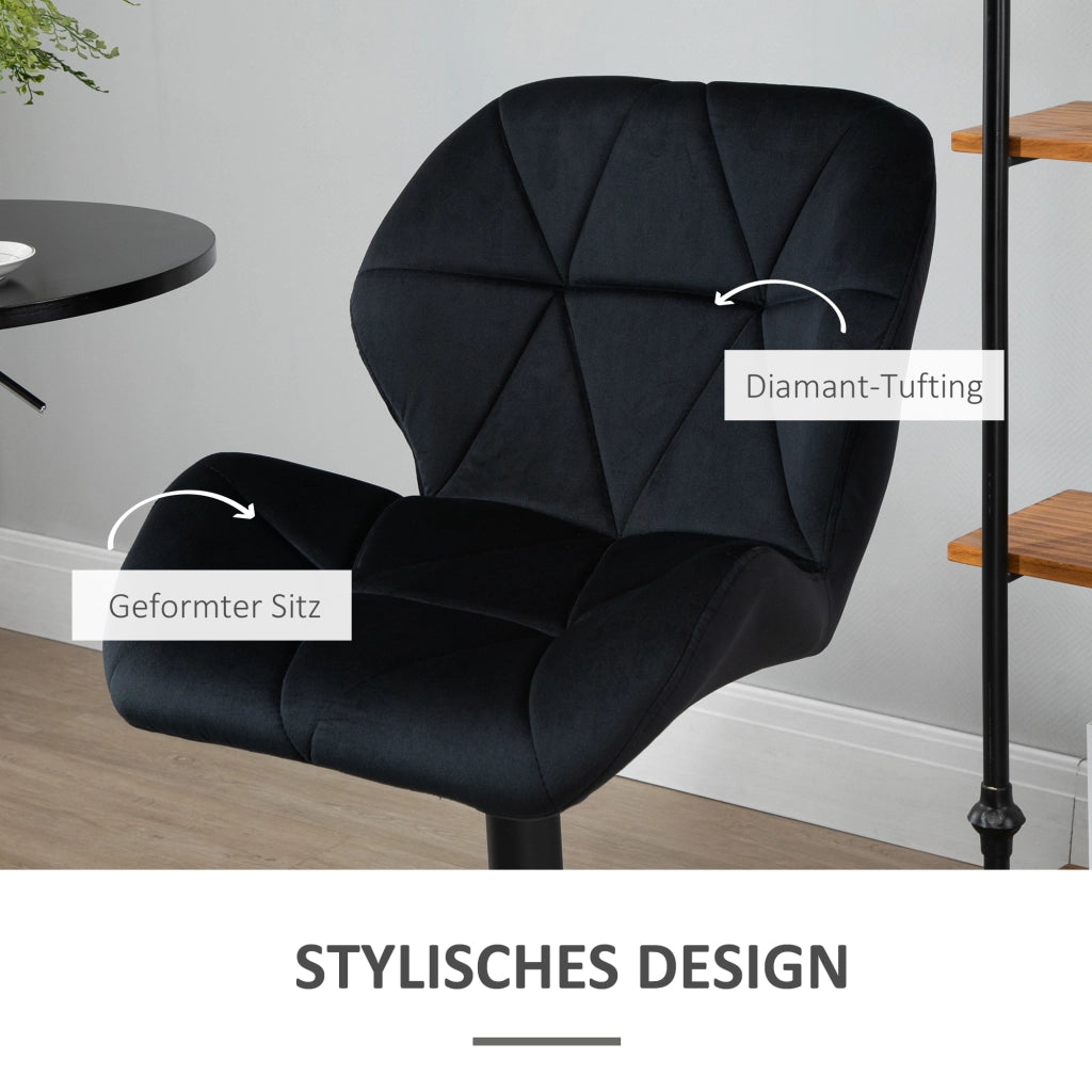SGABELLO DA BAR girevole e regolabile in altezza 51,5x57,5x93-114,5 cm nero Set da 2 pezzi