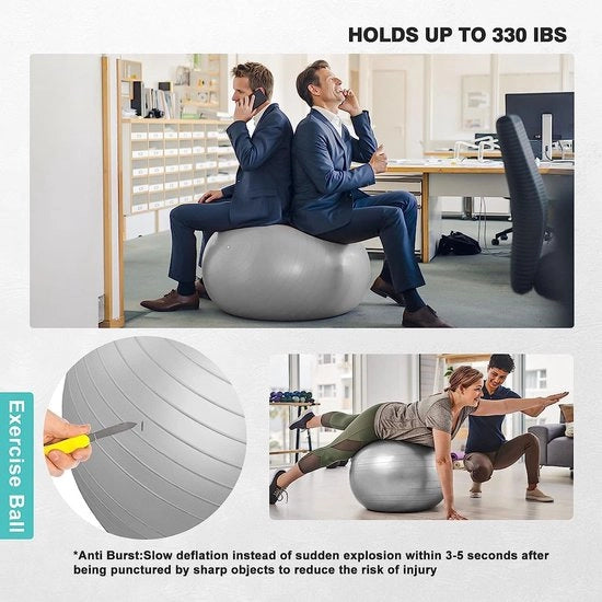 Balanti profondo per esercizi di yoga e fitness, 75 cm, per uso a casa, ufficio o in movimento