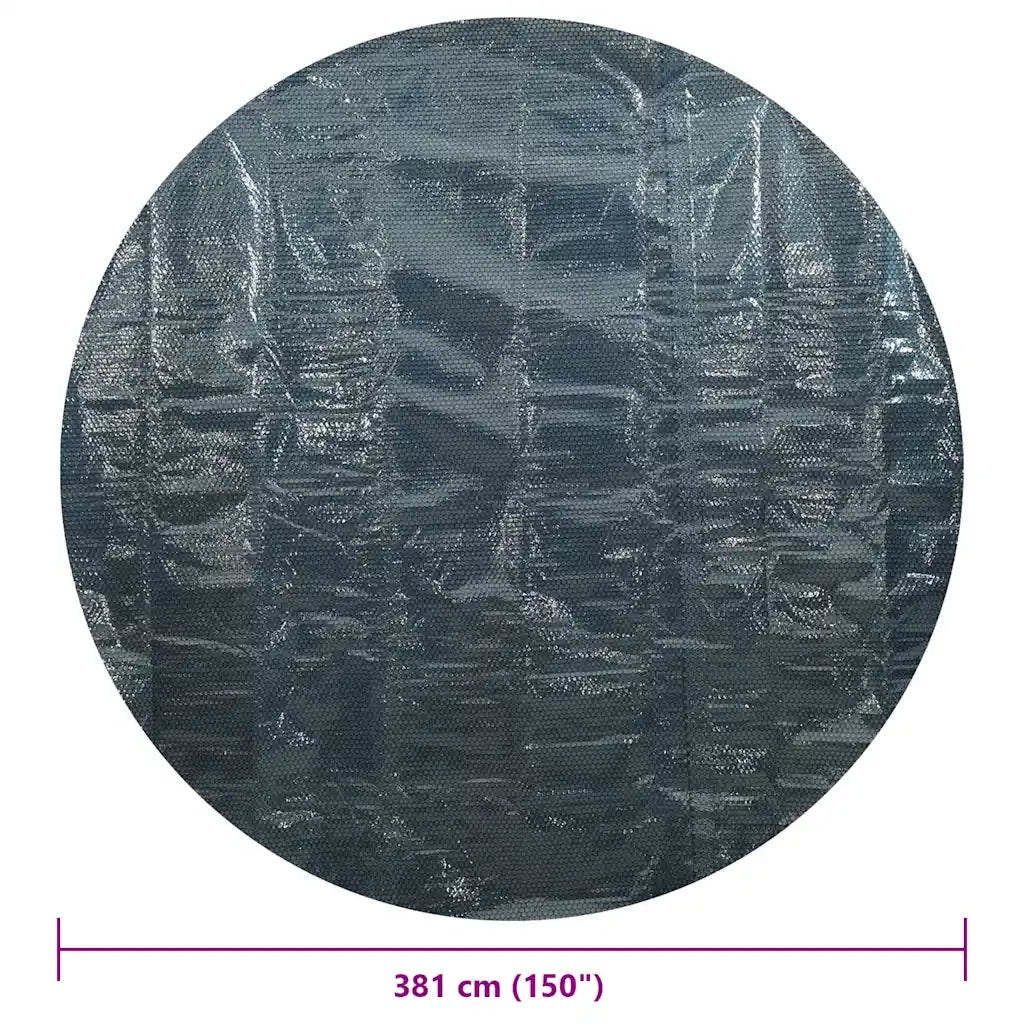 Pellicola Galleggiante Solare PE per Piscina 381 cm Nero e Blu CFW7129258