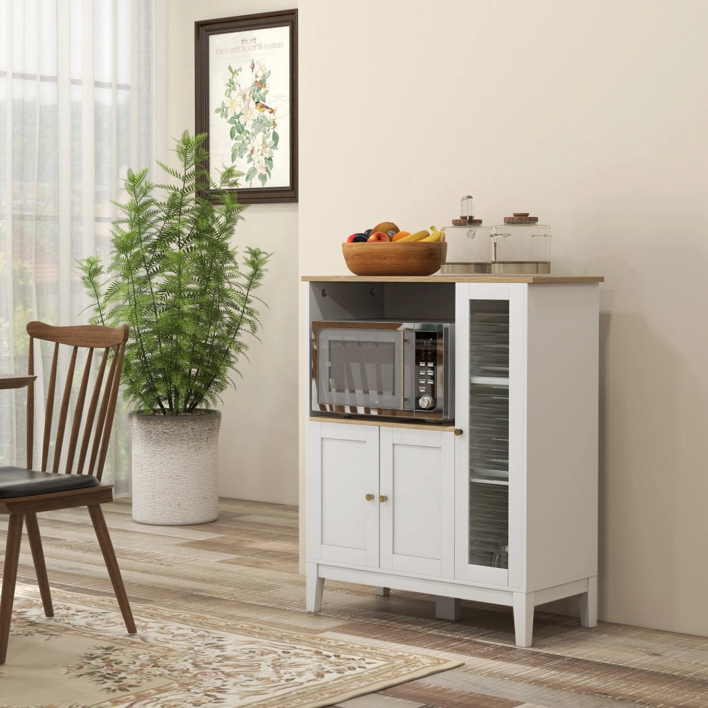 Mobile da cucina con 3 ante e ripiani ¨C zephmum ¨C bianco 80x35x97