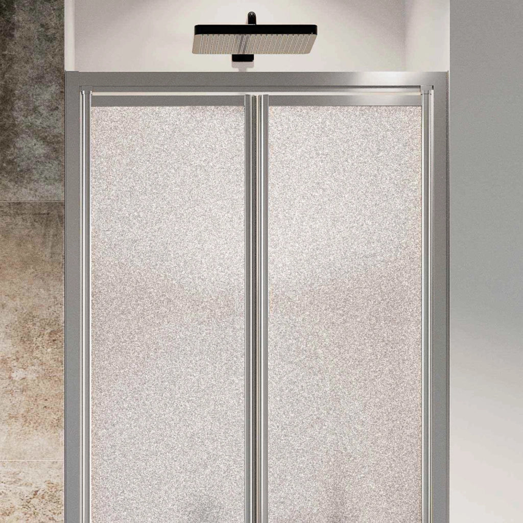 Porta Doccia 75CM H185 Cristallo Stampato C Apertura Saloon con Doppia Anta Battente mod. Clint