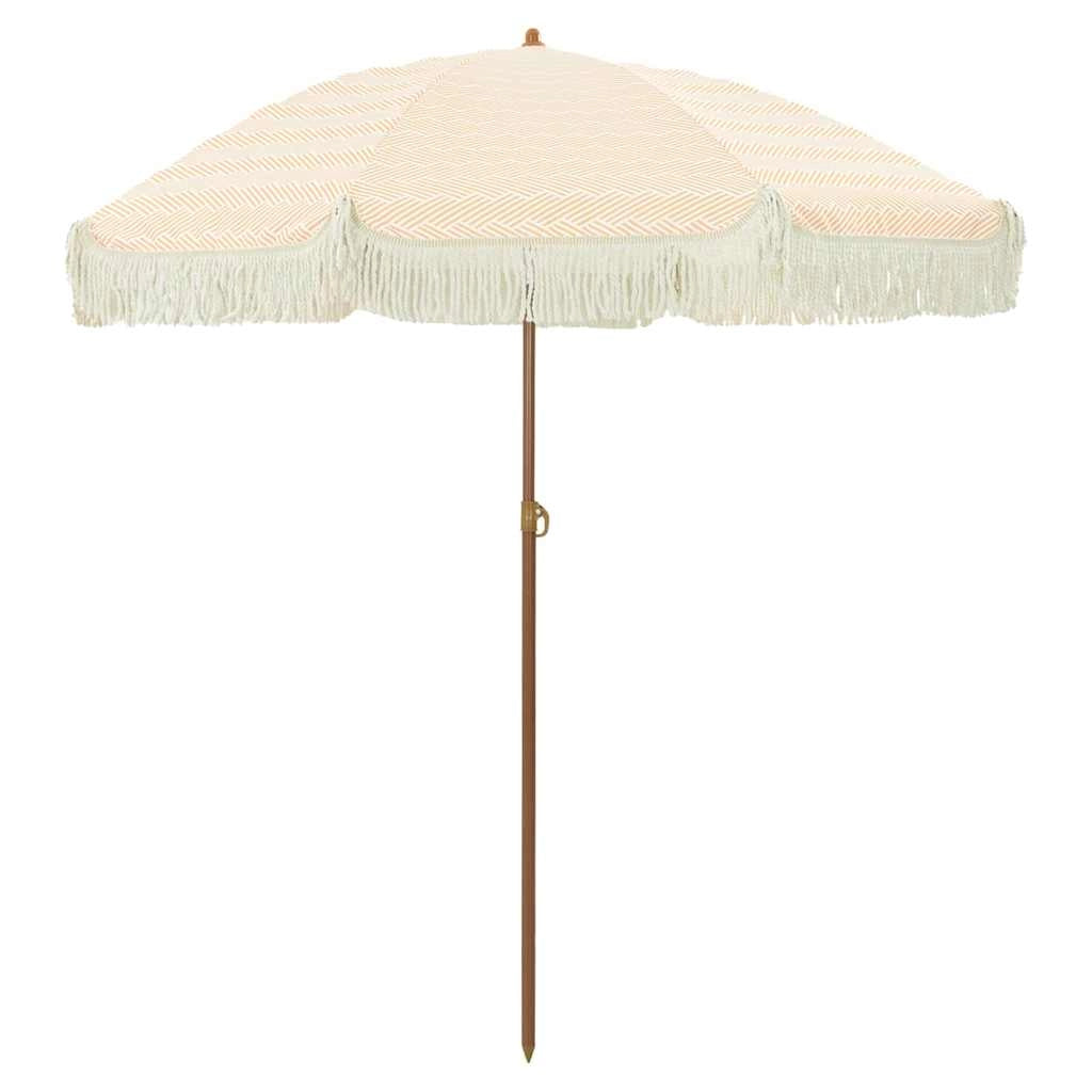 Ombrellone da spiaggia moderno leggero e inclinabile 160 x 160 x 196 cm in poliestere giallo 02_0058870