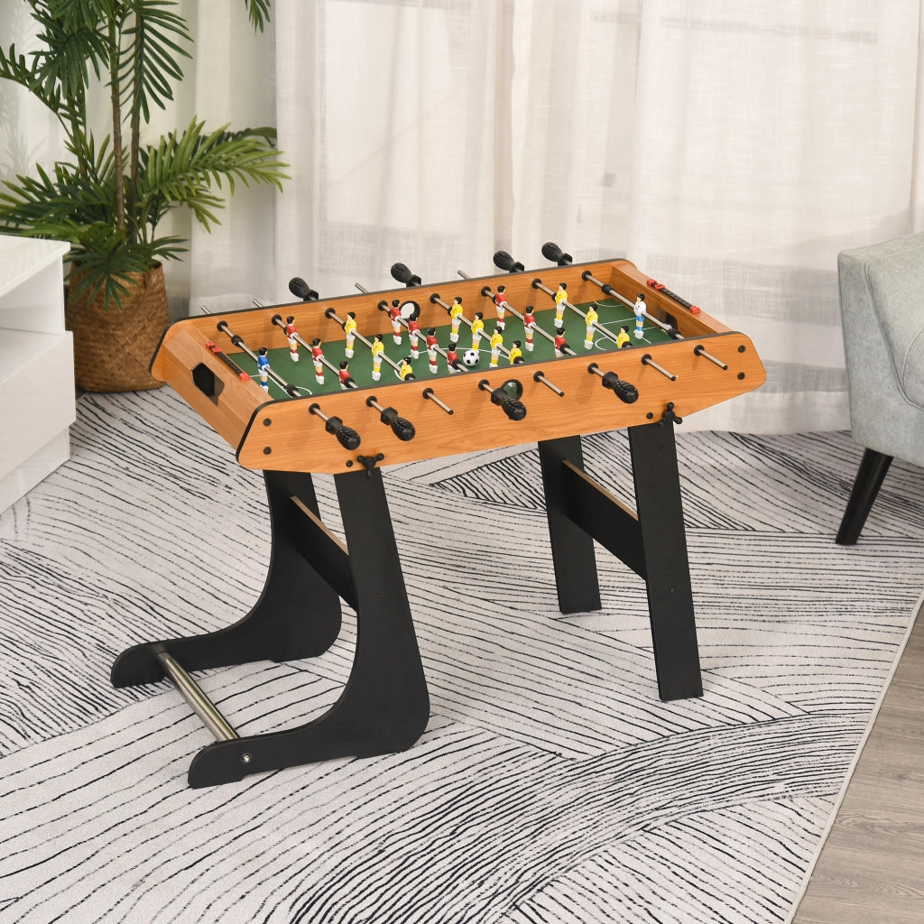 Tavolo da calcio balilla con 22 giocatori ¨C zephmum ¨C 98x42x62,5 cm naturale e nero