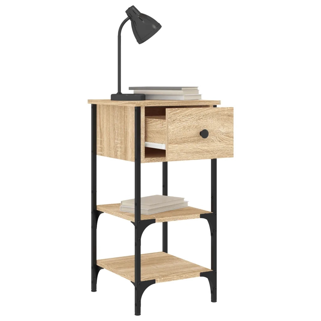 Set di 2 Comodini | Armadio da Notte | Mobiletto da notte Rovere Sonoma 34x36x70 cm in Legno Multistrato