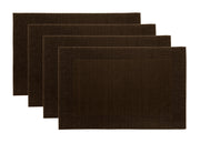 Set Tovagliette Americane Cucina Antiscivolo In Tinta Unita Lavabili - Set 4 - Marrone