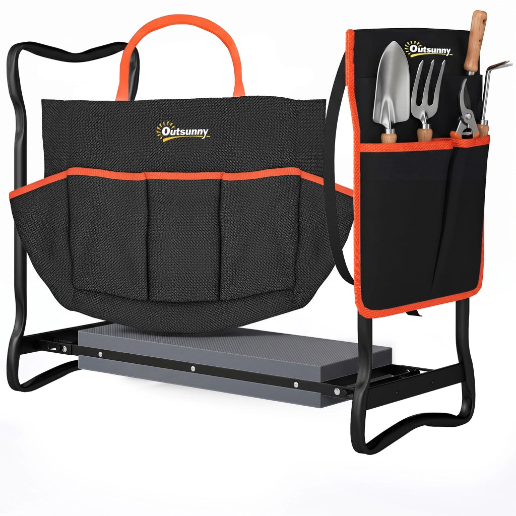 Sgabello Pieghevole da Giardino ¨C Xylo ¨C con Cuscino EVA e Marsupio Portattrezzi Carico 150kg