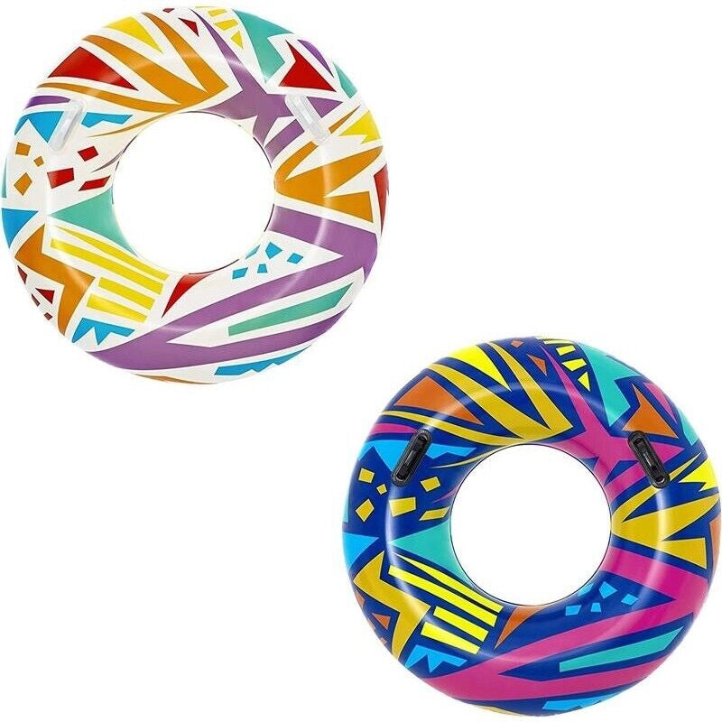 BESTWAY CIAMBELLA SALVAGENTE CON DECORO ASSORTITO GEOMETRICO 107 CM