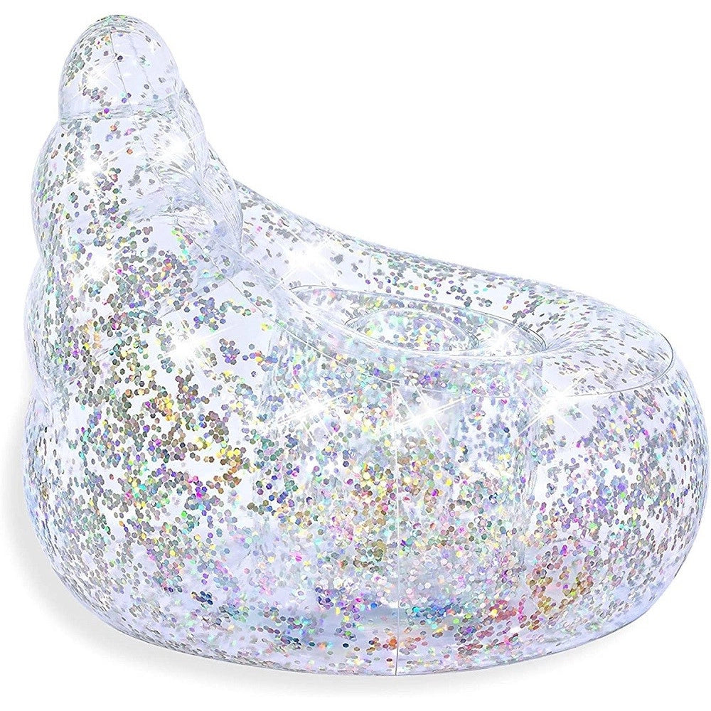 Trade Shop - Poltrona Poltroncina Gonfiabile Glitter Dream 72x72x64cm 2 Camera Ad Aria 75105 -