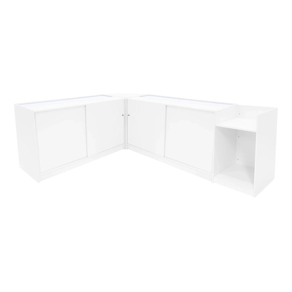 Set Banconi Bianco Vega LED K1500 C1500 CM60 TB60 con Serratura e Vetrina