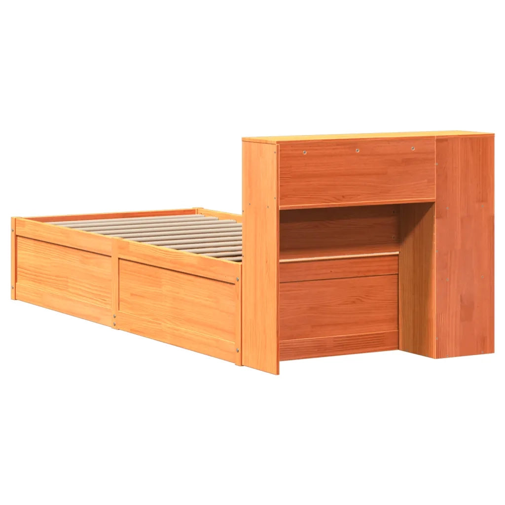 Letto senza Materasso Marrone Cera 75x190 cm in Legno di Pino 3323442