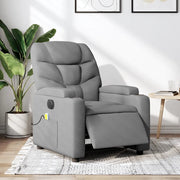 Divano Sedia-Poltrona Reclinabile Massaggio Elettrica Grigio Chiaro Tessuto 689484