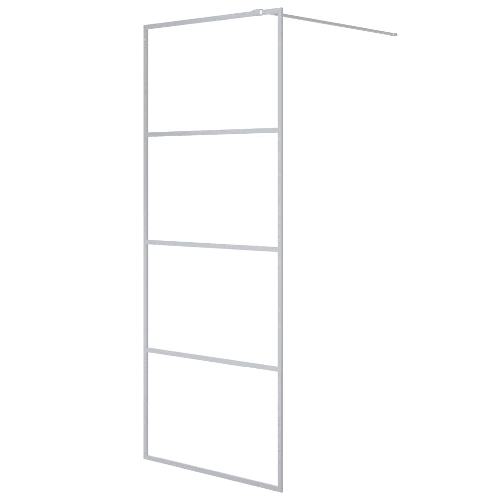 Parete Doccia Walk in Argento 80x195 cm Vetro Trasparente ESG 152135
