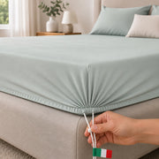 Romesila, Lenzuolo Piazza e Mezza Lenzuolo Sotto con Angolo da 27 cm, blu Cadetto