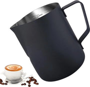 Melkkan 600 ml 20 fl.oz. di acciaio inossidabile, melkkan con schiuma per cappuccino e latte, scala graduata, nero