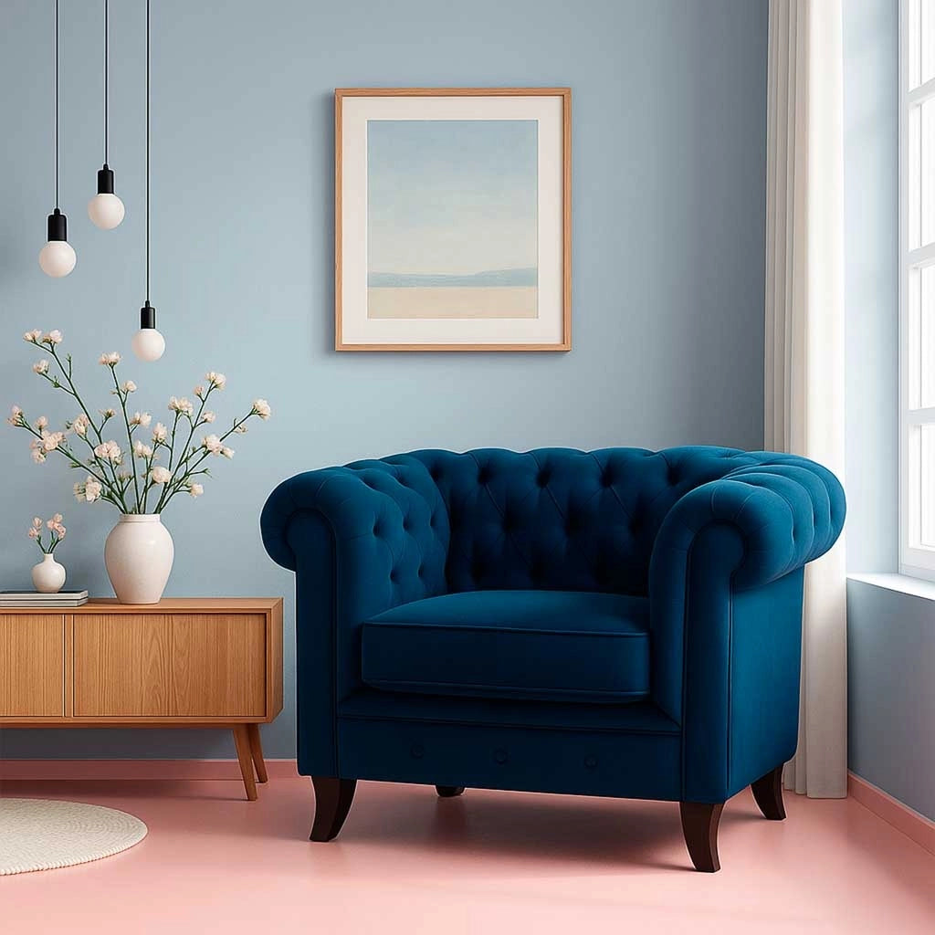 Poltrona blu navy 110x81x77h cm