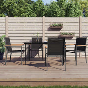 Set da Pranzo da Giardino 5 pz Nero in Textilene e Acciaiocod mxl 124542