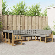 Set di divani da esterno 9 pcs Bianco e Grigio Chiaro