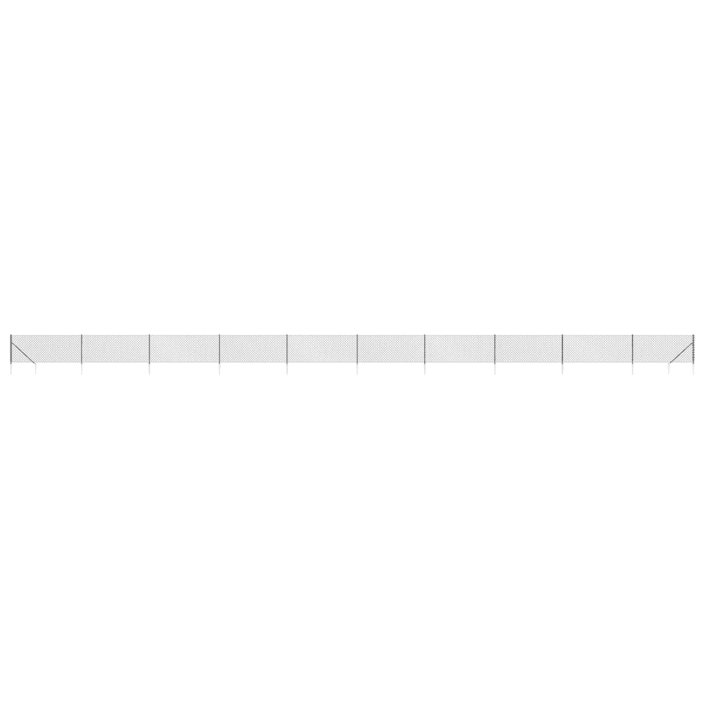 Recinzione da Giardino | Recinzione a Rete con Picchetti Ancoraggio Antracite 1x25 m