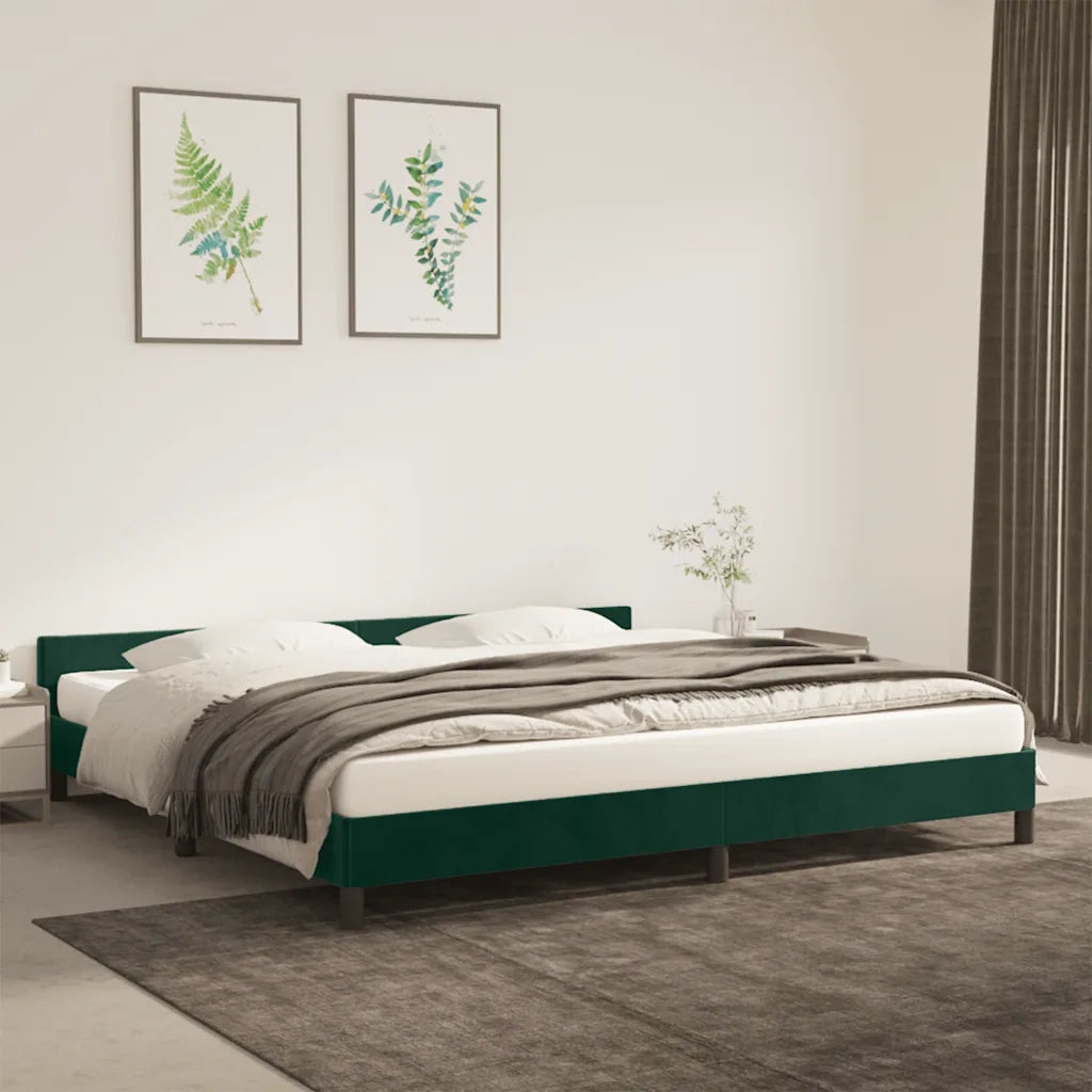 Giroletto senza Materasso Verde Scuro 200x200 cm in Velluto 347594