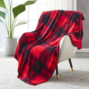 Fleece Deken 150 × 200 cm, Rete di Fleece a Punto Rosso per Tutto l'Anno per Letto, Divano, Auto