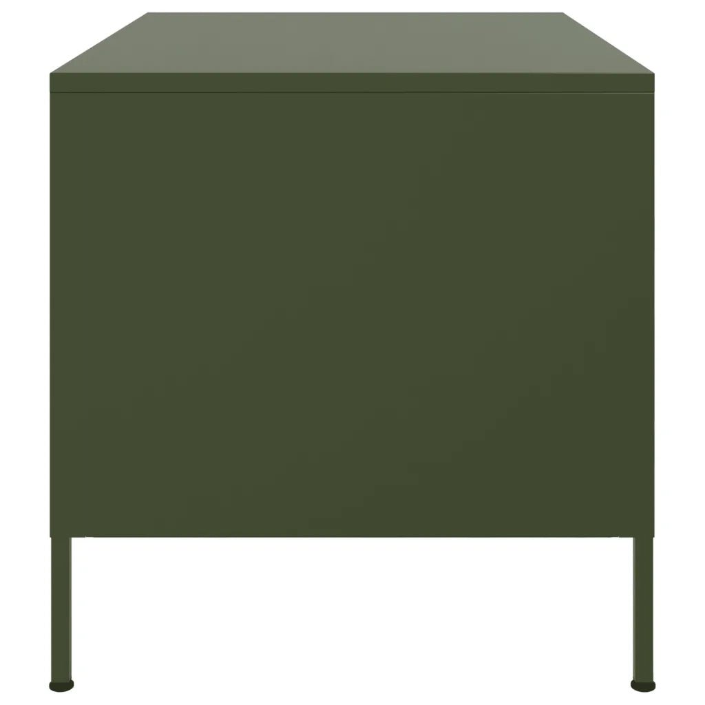 Tavolino da Salotto Verde Oliva 68x50x50,5 cm in Acciaio 843034