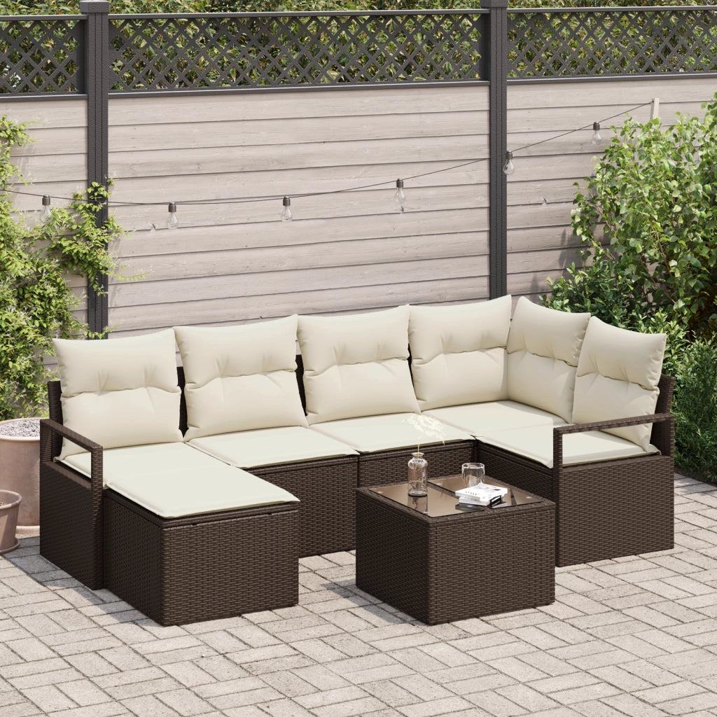 Set divani giardino 6 pezzi con cuscini polyrattan grigio