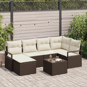 Set divani giardino 6 pezzi con cuscini polyrattan grigio