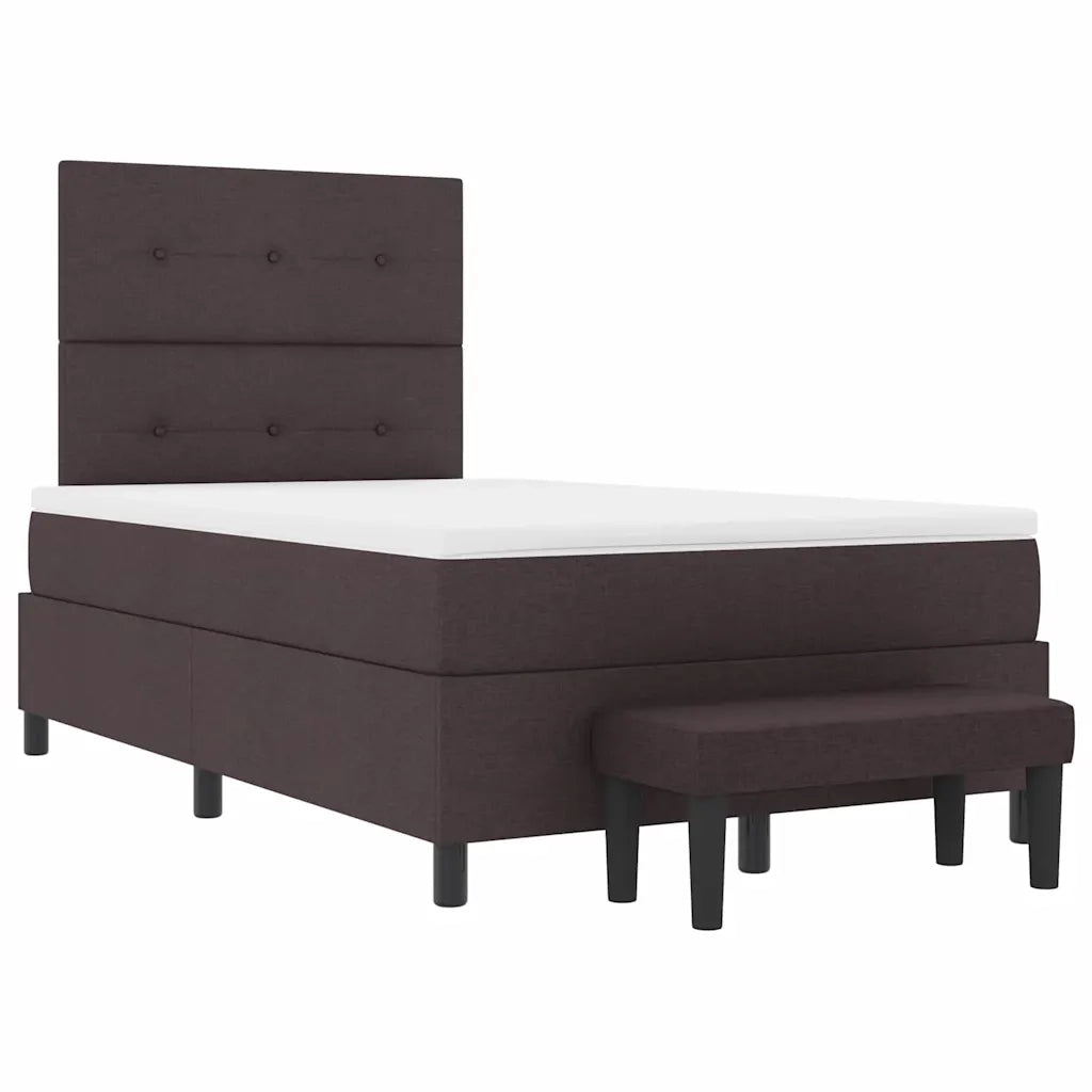 Letto a molle con cuscino Marrone Scuro 120 x 190 cm Tessuto 3344054